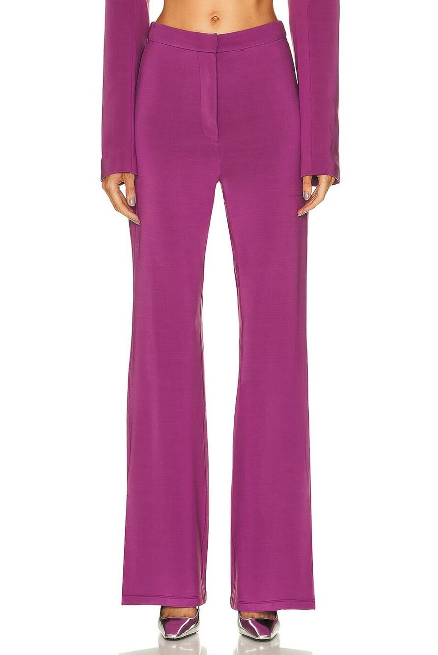 Remain Purple Satin Wide Leg Pants Size 4 Silky Split Leg Trousers